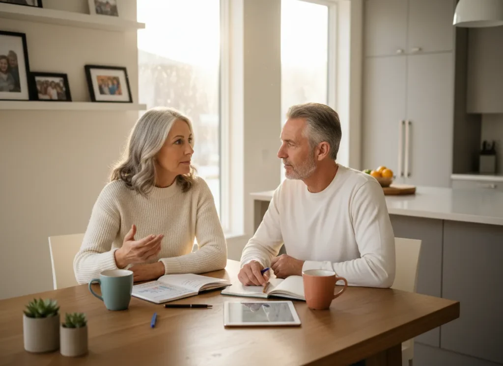 Couple discussing shared life plans